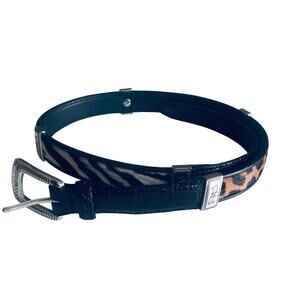 Brighton Women's M 30 Calf Hair Leather Belt Zebra Leopard